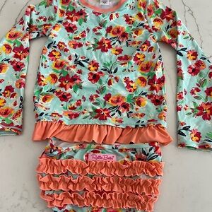 Floral RuffleButts Girls Swimsuit